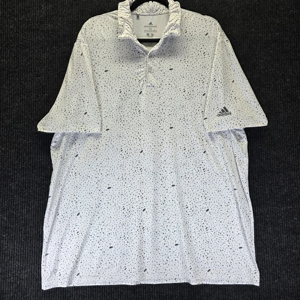 Adidas Golf Polo Shirt Flag Parley Ocean Plastic High Stretch White Mens 2xl